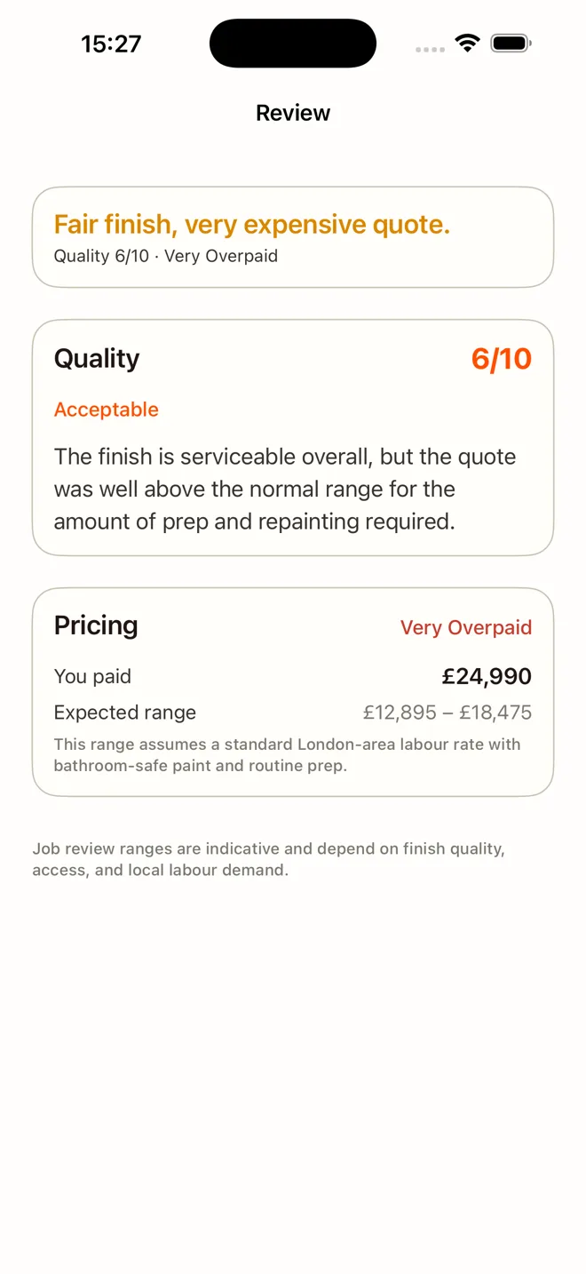 DIYDerek reviewing finished tradesperson work